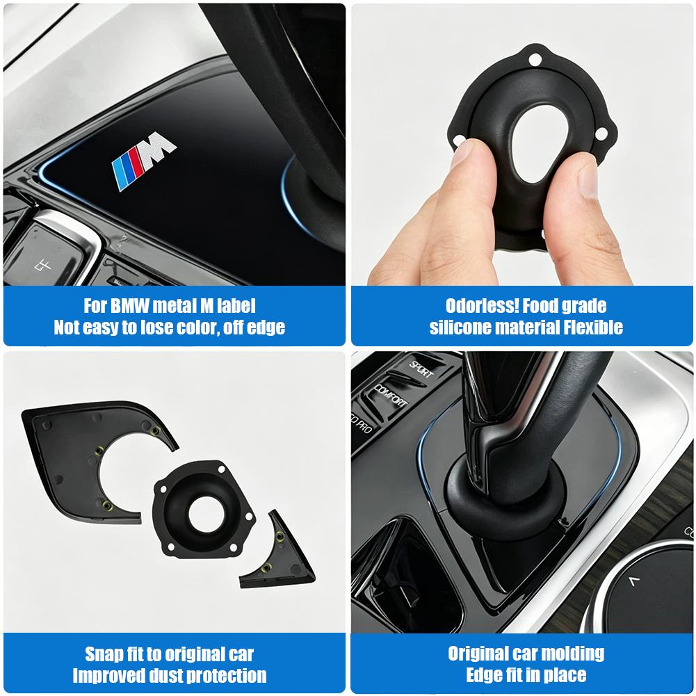 YGIE8 Car Interior Accessories Gear Shift Panel Dustproof Cap Cover Auto Decoration Stickers For BMW 5 6 Series G30 G32 6 GT G80 G06 M