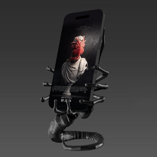 Alien Facehugger Phone Stand 3D Printed 18cm Sci-Fi Decor Figure Stable Dock for Hands-Free Viewing Unique Gift for Alien Fans And Enthusiasts