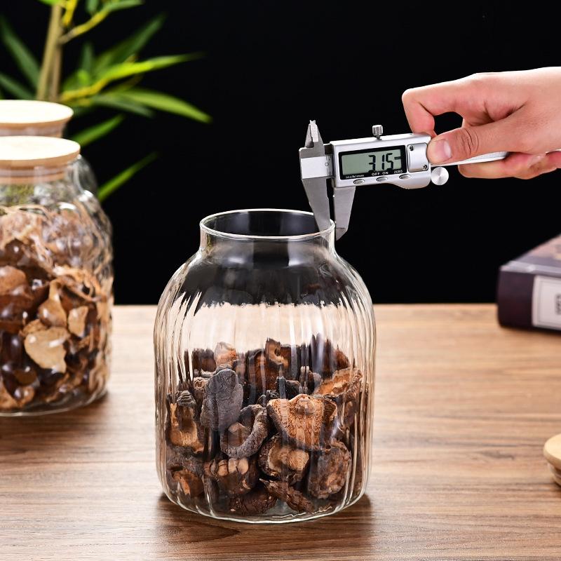 Контейнер для хранения кожуры мандарина Бытовой прозрачный стеклянный круглый бак большого диаметра Контейнер для хранения зерна утолщенный