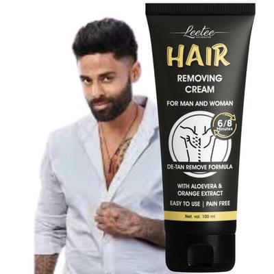 Спрей для удаления волос на теле для мужчин Гладкая спина, грудь, ноги, руки, подмышки с алоэ вера и лимоном | удаление волос на интимных частях |100 мл - Быстро и безболезненно