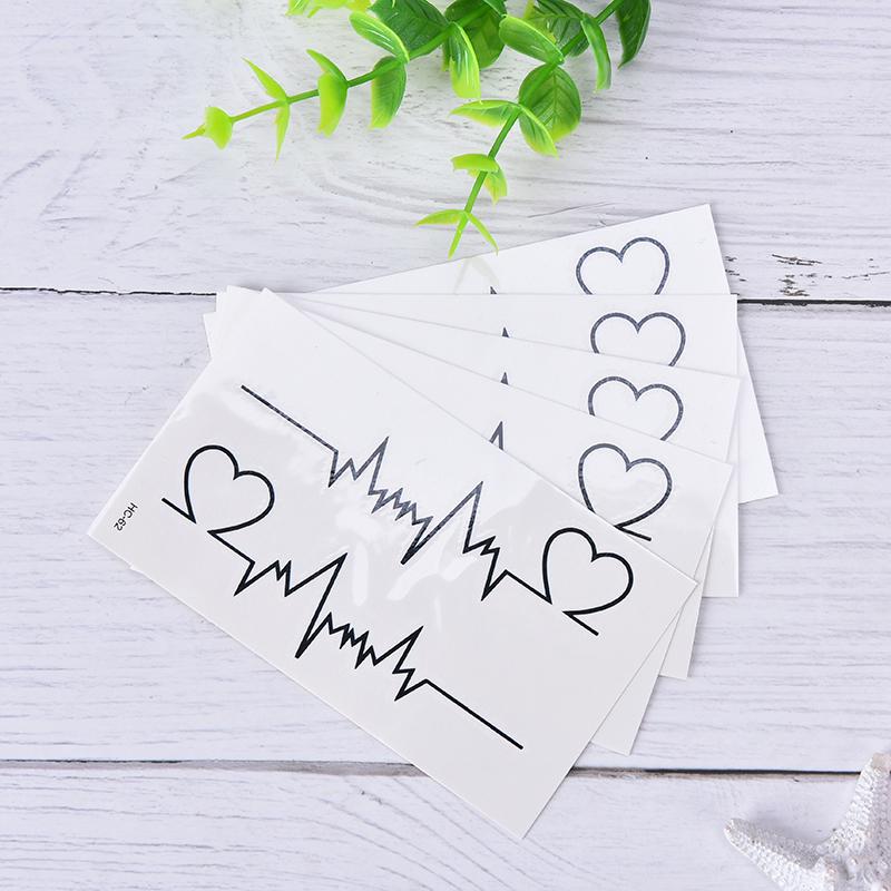 Heart Tattoos Temporary Ecg Tattoo Products Waterproof Disposable Tattoo Sticker