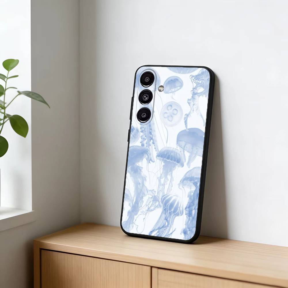 INS C-Мультяшная Медуза Чехол Для Телефона Для Samsung Galaxy A20,21s,22,31,32,52,53,72,73,80,91 Мягкий Черный Корпус