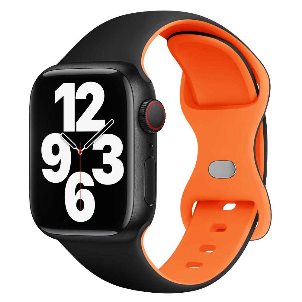 Силиконовый ремешок для Apple Watch 44 мм 45 мм 41 мм 40 мм 49 мм 42 мм 38 мм 46 мм, спортивный браслет для iWatch Series Ultra 2 SE 10 9 8 7 6 5