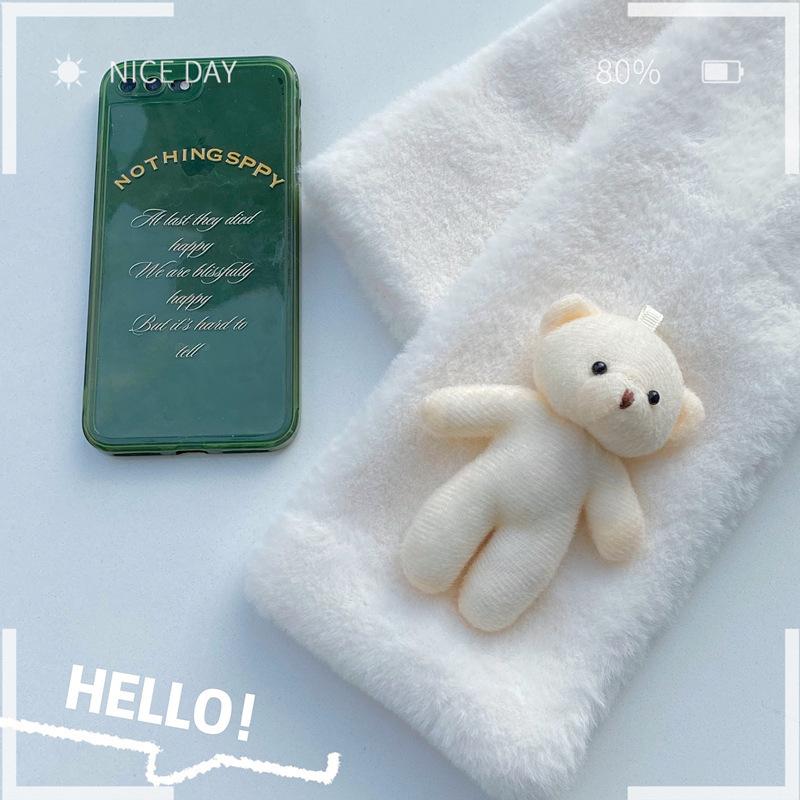 Bear Scarf, Versatile Solid Color In Winter, Cute Plush Neck Cover, Cold-proof and Warm Neck Protection, Outdoor Windshield Cover, Scarf.