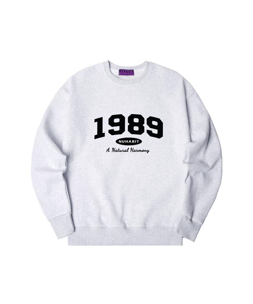 NUHABIT N/H Daily Clothes Oversized Fleece-Lined Sweatshirt_Melange White (Som4-4Nh1191)