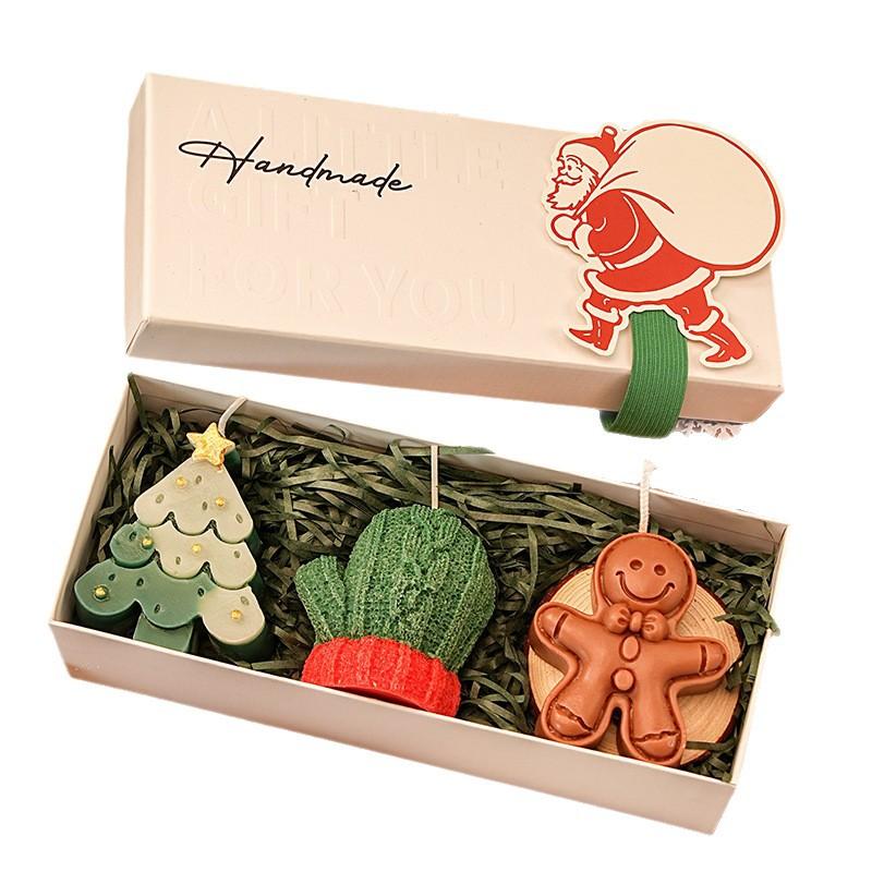 Christmas Scented Candle Gift Set - Handmade Christmas Tree Reindeer Shape Aromatherapy Gift Box