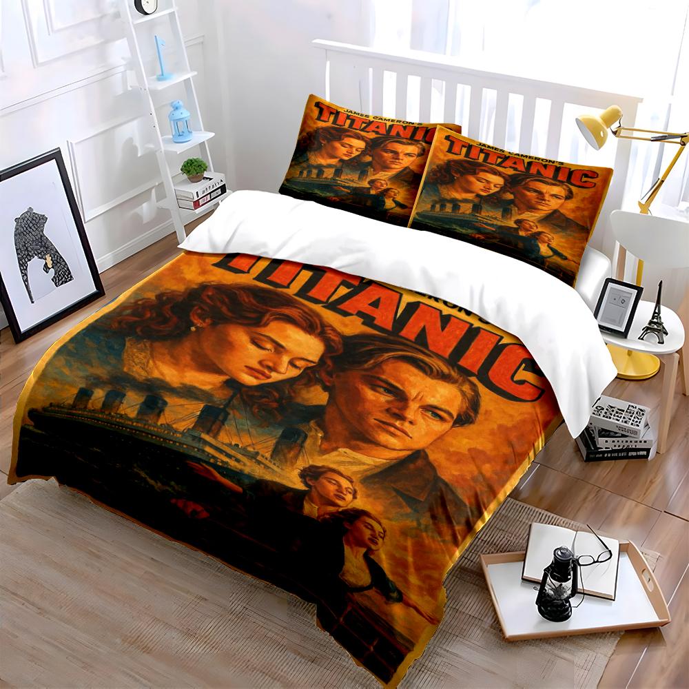 Titanic Movie Bedding Set Bedding set (1 duvet cover, 2 pillowcases, duvet not included)