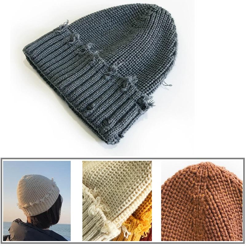 Chunky Knit Beanie Hat for Men And Women Thick Warm Soft Stretchy Wool Acrylic Winter Cap for Girls