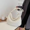 Pleated Space Cotton Underarm Bag Solid Color Cloud Pattern Tote Bag for Women