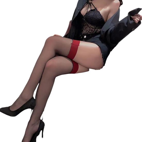 1 Pair Women Stockings See-through Mesh Contrast Color Thin High Elasticity Over Knee Length Skinny JK Japanese Style Anti-slip Lady Club Long Socks