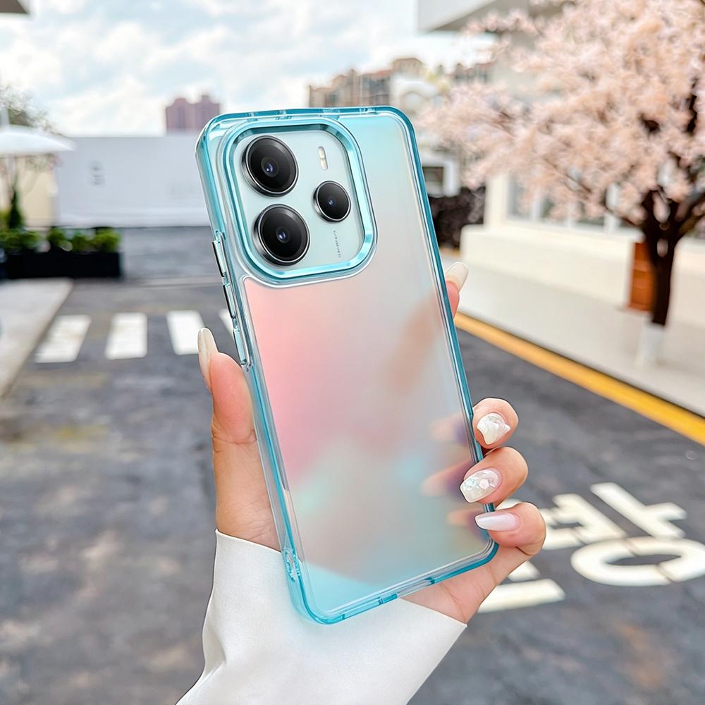 KEYSION Модный лазерный градиентный цветной чехол для телефона Redmi Note 14 4G 5G, противоударная задняя крышка из ТПУ+ПК для Redmi Note 14