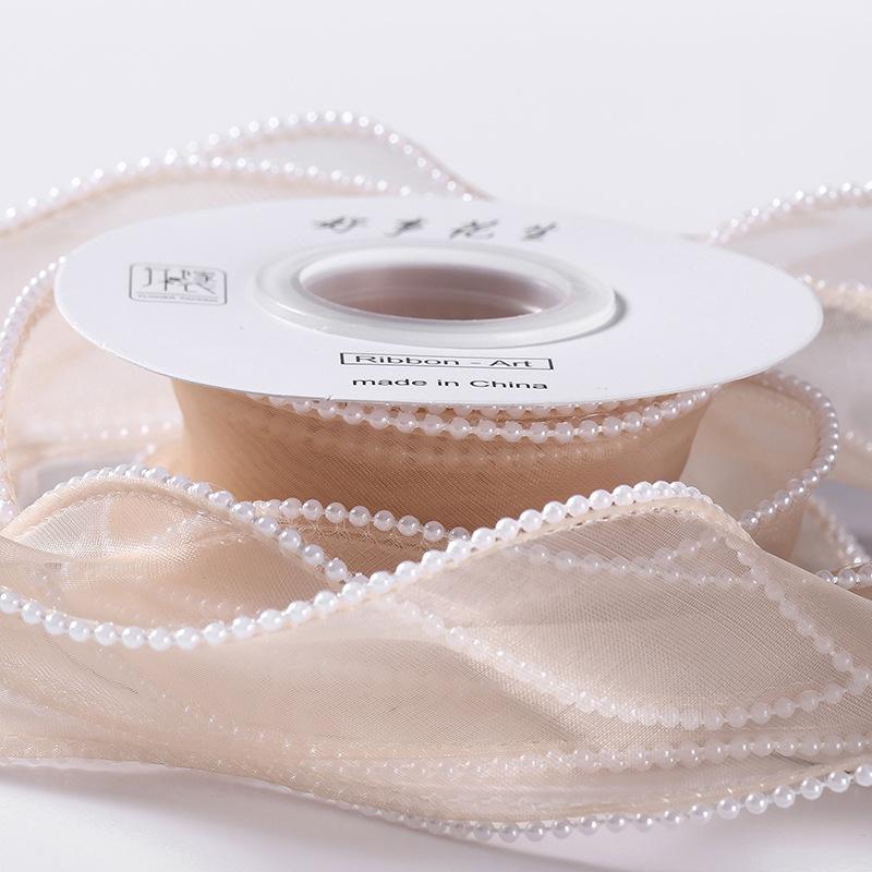 Лента из жемчужной пряжи шириной 4 см, букет цветов, подарочная упаковка, лента ручной работы с бантом, украшение на день рождения и свадьбу