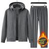 Male Tracktsuit Men Winter Thick Warm Fleece Suit Jacket+Sweatpants Two-Piece Set Men's Hoodies Sportwear