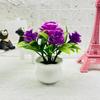 Rose Faux Potted Flower With Injection Molded Plastic For Home And Office Decoration