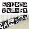 Black & White Baby Crib Bumper: Tear-Proof, Chewable Cloth Book for Early Education