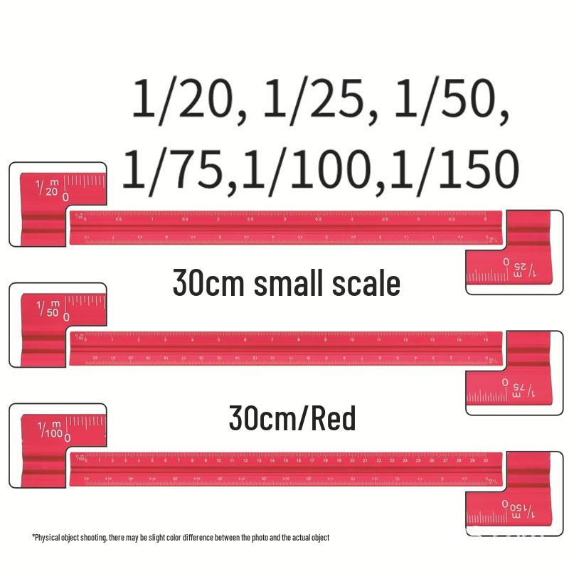 Aluminum Alloy Triangular Ruler with Laser Engraved Inch/Cm Scales for Architectural Drafting and Design