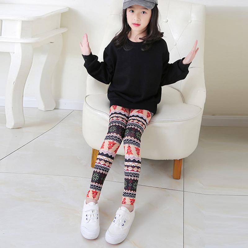Girls Legging Elastic Printed Long Pants Thin Children's Trousers