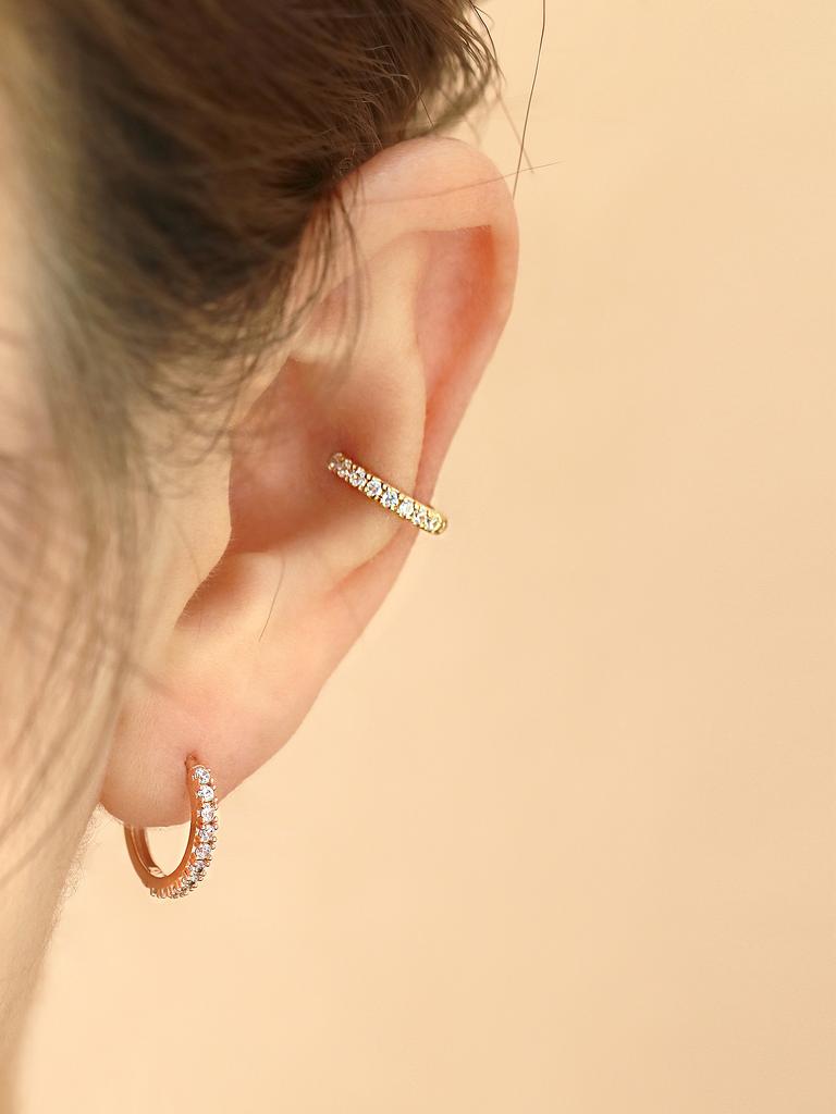 Minimalpiercing 14K Внутренняя раковина Кольцо-пирсинг с кубическим цирконием Толщина 1,2