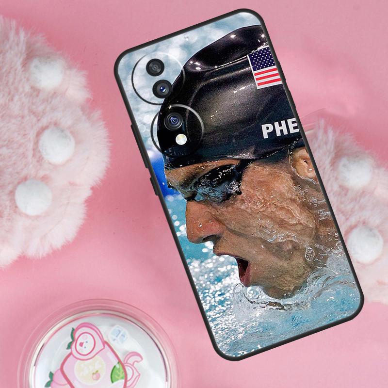 Чехол для плавания Michael Phelps для Honor Magic 6 5 7 Lite Honor 200 Pro 50 70 90 Lite X9b X9a X8b X8a X8 X9 X9c