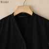 Vneck Splice Casual Women Zanzea Half Sleeve Blouse