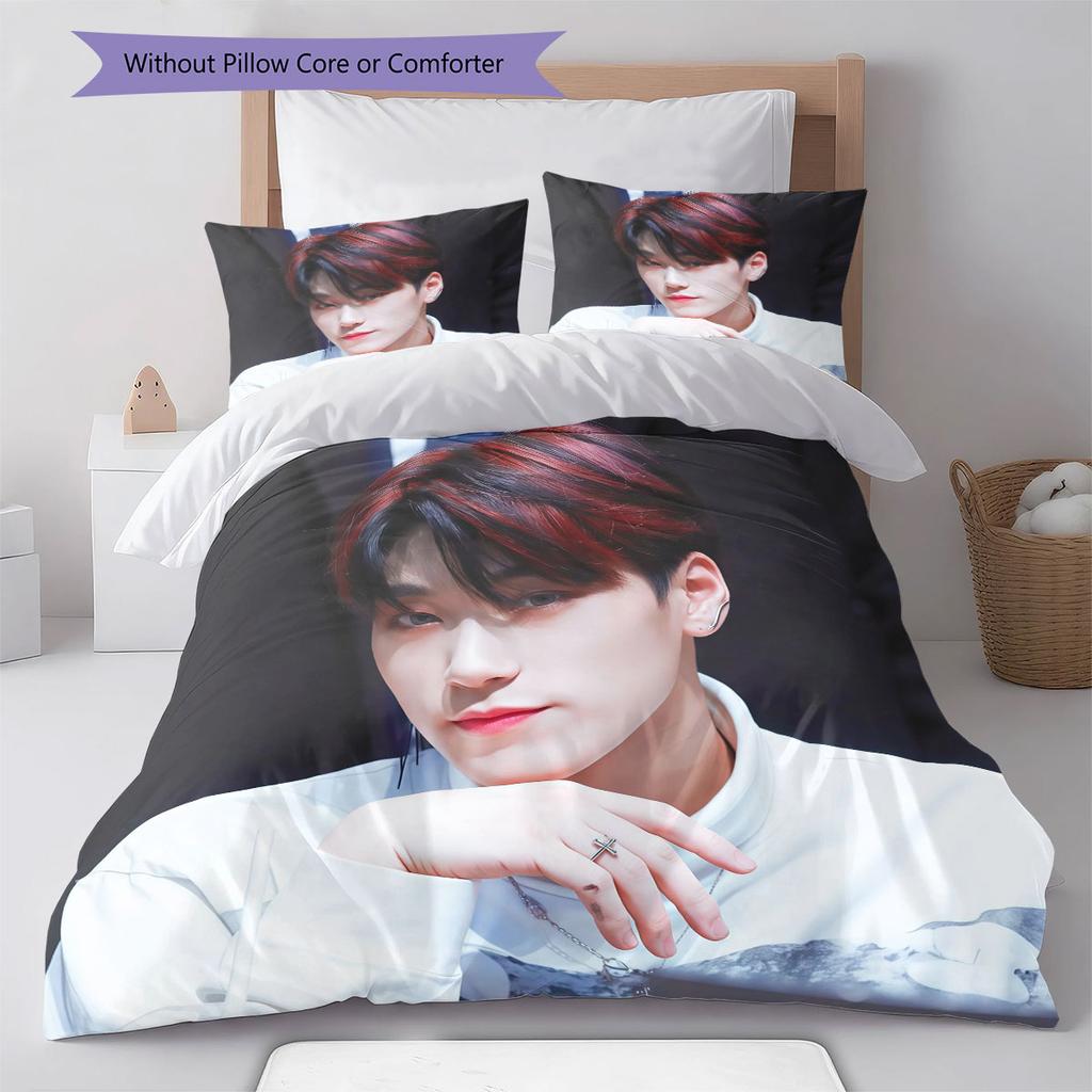 Choi San Pattern Bedding Home Decoration Birthday Gift ( 1 duvet cover + 2 pillowcase, without core),fan merchandise.