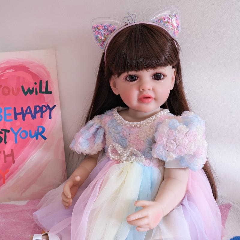 Реалистичная 55 см полностью силиконовая кукла Reborn Baby Betty So Truly Like Toddler Baby Dolls для девочек с прямой ножкой, стоящая Reborn Boneca Menina, подарок для ребенка