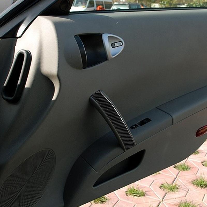 Для Nissan 350Z 2006-2009 1 шт. настоящее углеродное волокно Copliot дверная ручка наклейка отделка салона автомобиля аксессуары салон автомобиля