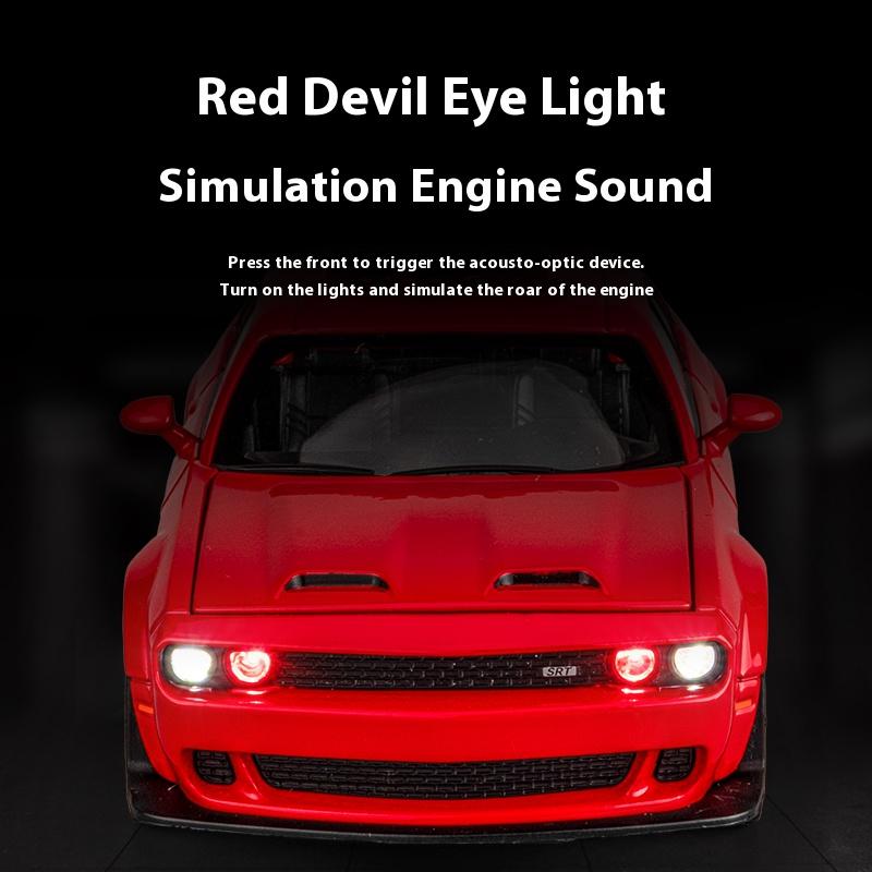 1:32 Dodge Challenger Hellcat Игрушечная машина Масштаб Литой Металлический Игрушечный Автомобиль Инерционный Hellcat Модельные Автомобили со Звуком и Светом Hellc