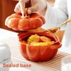 Тыквенная миска с двойными ручками, керамические миски для супа из тыквы, глянцевая эмаль, тыква