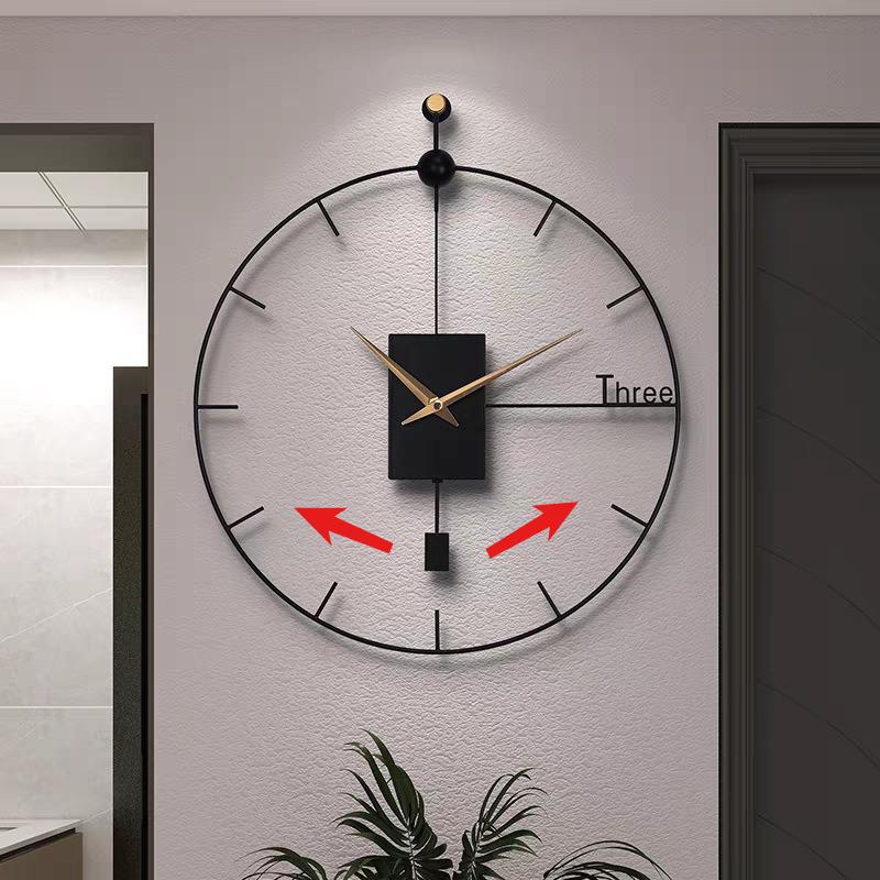 Современные настенные часы Роскошные металлические настенные часы Столовая Большие декоративные подвесные часы Гостиная Арт-декор Аксессуары
