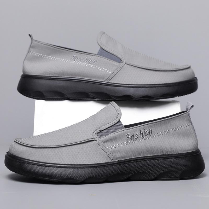 Дышащие тканевые туфли из ледяного шелка, мужские, с мягкой подошвой, легкие, повседневные туфли для ходьбы для мужчин среднего и пожилого возраста, кроссовки для папы, летние мужские туфли на одной педали