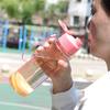 600ML Transparent&Portable Leak-proof Shaker Sports Water Bottle with Lid for School Gym Travel Girl Boy BPA Free