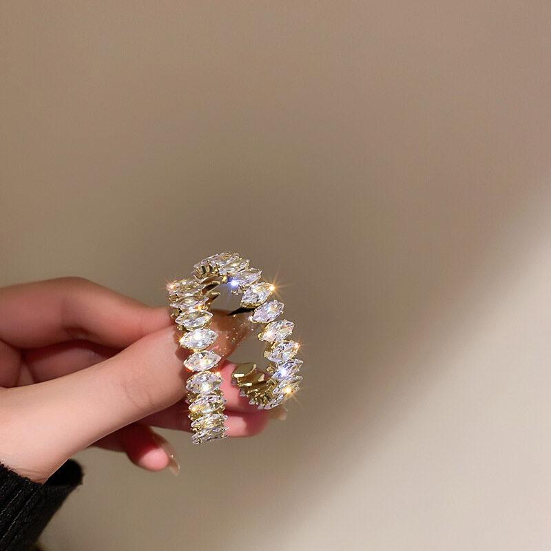 Циркон C-образные серьги, роскошные женские модные круглые серьги для девочек, вечерние ювелирные изделия, подарки