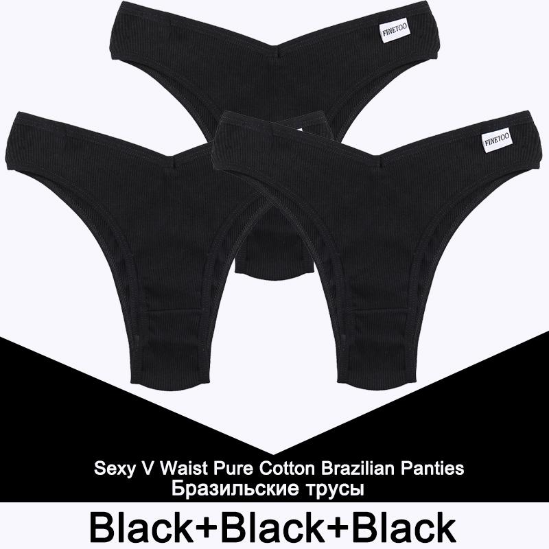 3PCS/Set Panties Women Cotton Lingerie Female Thongs Sexy Underwear Low-Rise Underpant Bikini Brazilian Briefs