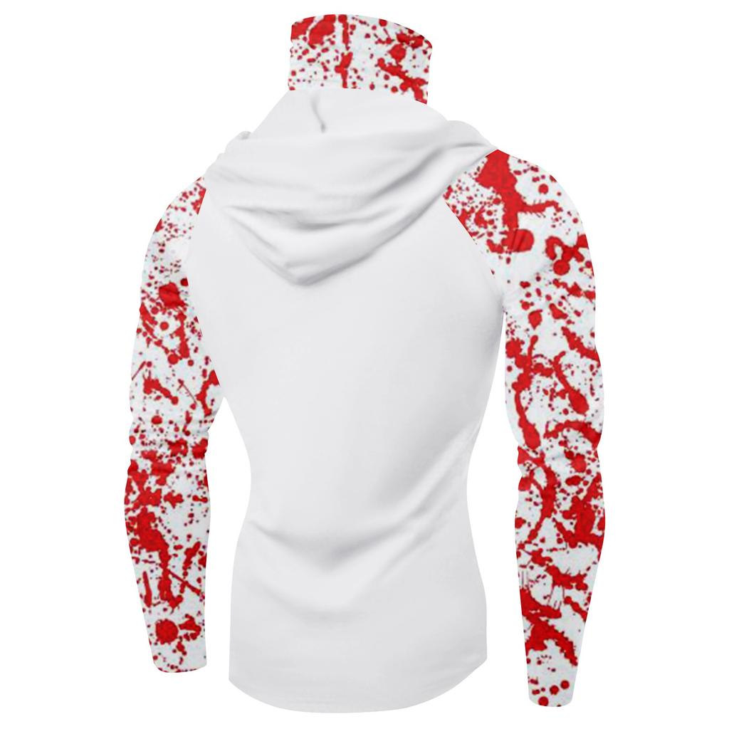 Мужская худи реглан для рыбалки с принтами на Хэллоуин - UPF 50+ УФ защита, длинный рукав, солнцезащитная рубашка с сетчатым козырьком