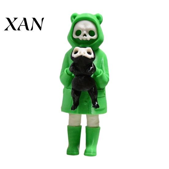 Unique Home Decorations Skull Grim Reaper Frog Statue, 3D Printed Spooky Cute Stylish Desk Accessories Figurine for Halloween Tabletop Bookshelf Decor