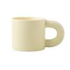 Fat Round Handgrip Pink Coffee Mug Ceramic Cute Fat Handle Cup Creative Novelty Cups  Office