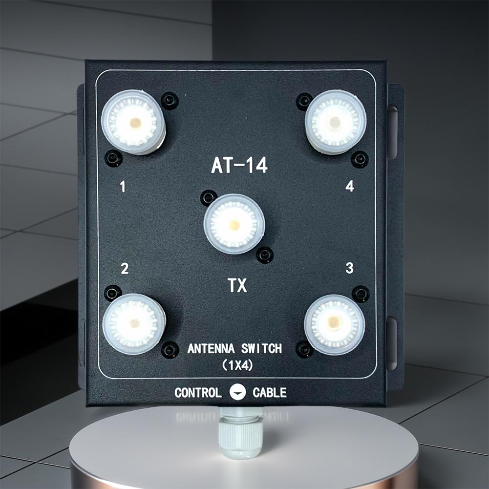 4-Way Coax Remote Antenna Switch Antenna Switch 1.8-60MHz Antenna Signal Switch Antenna Splitter Switch for Convenient Switching