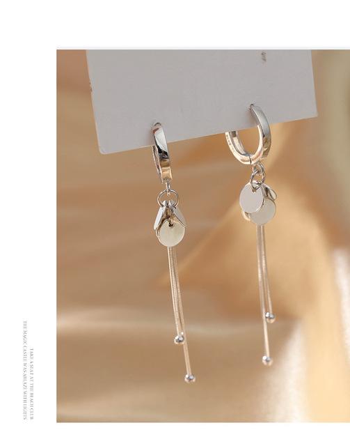 CIAXY Silver Color Geometric Rhombus Earrings for Women Temperament Tassel Long Ear Line Earring 2021 Fashion Jewelry Gift