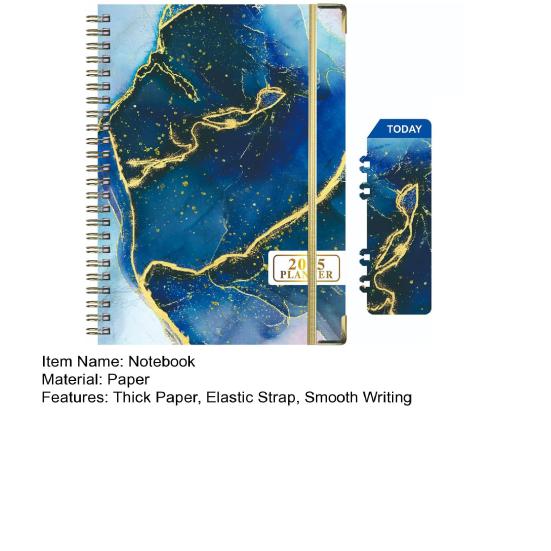 Планировщик 2025 года, блокнот с плотной бумагой, чернила, герметичные, двусторонние, для записи, отслеживания встреч, блокнот сзади