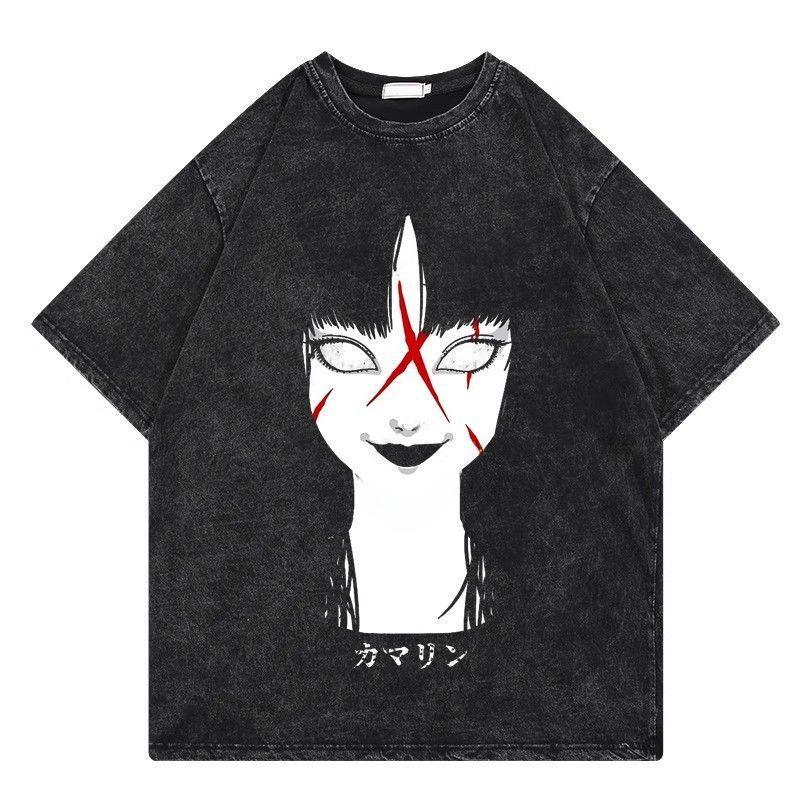 Мужская ретро-стираемая футболка Tomie Junji Ito Demon Slayer
