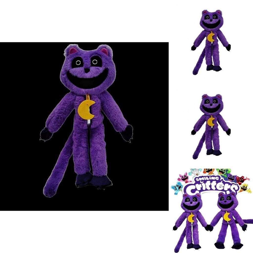 Плюшевая игрушка «Улыбающиеся Зверюшки» Ужасающий Фиолетовый Кот-Монстр Животное С Большой Пастью Настраиваемый Мультяшный Стиль