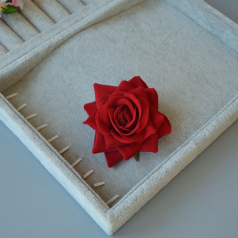 Винтажная красная роза заколка для волос сбоку для танцевальных выступлений