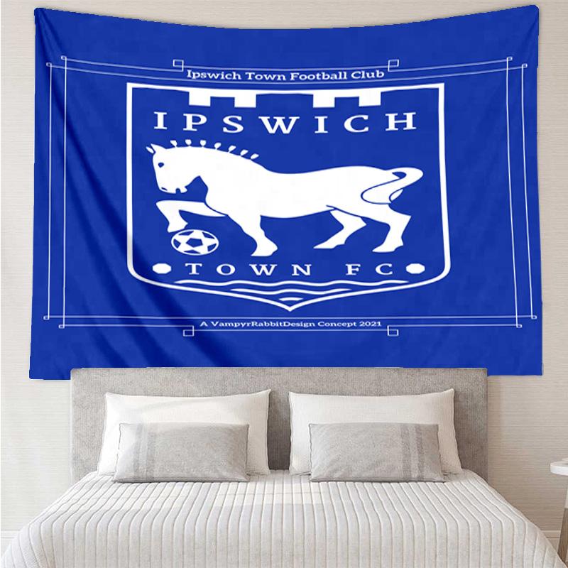 1PC Town Football Club Crest Printed Tapestry Room Decoration Wall Hanging for Living Room Bedroom, dormitory, Birthday and Christmas gifts