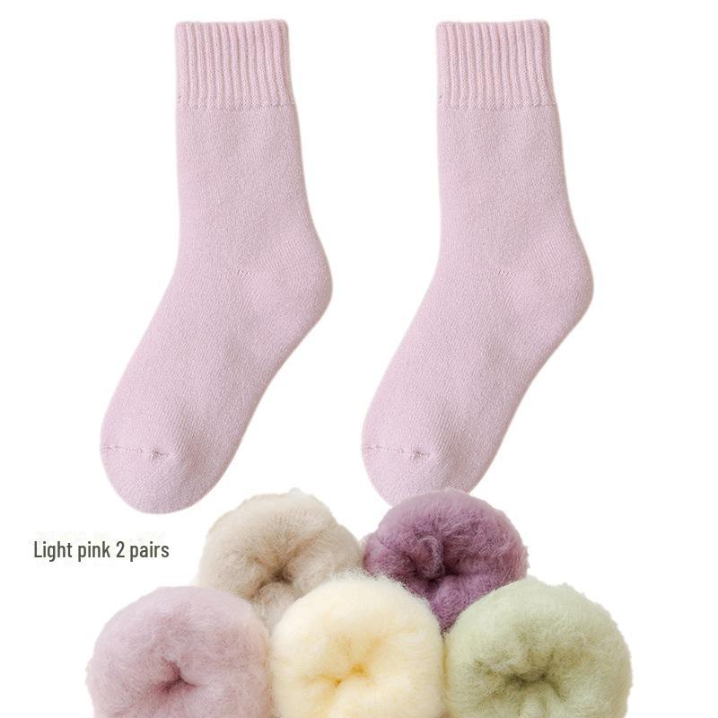 Женские флисовые носки Zhuji средней длины: Плотный, теплый бархат для осени/зимы — идеально подходит для сна и родов
