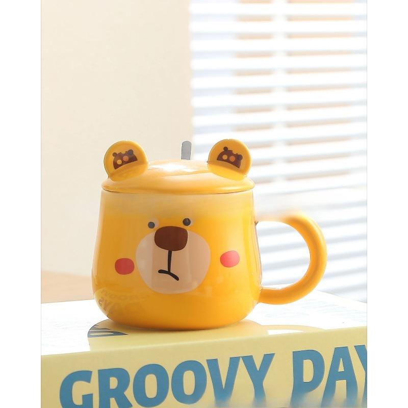 Milk Fufu Bear Mug Cartoon High Appearance Level Ceramic Cup  Household Drinking Cup  Coffee Cup  Breakfast Milk Cup