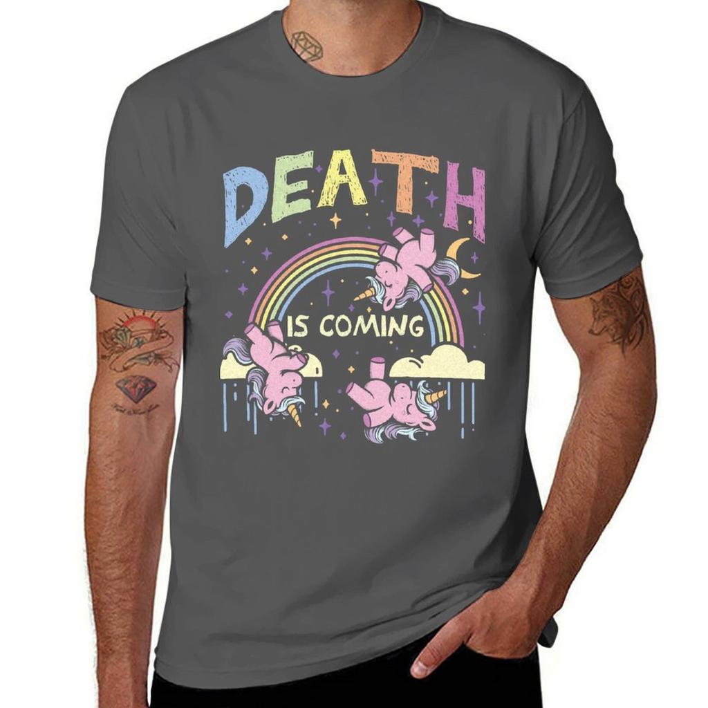 Death is coming T-Shirt cotton t shirts man 100% t shirts for man pack white man t shirts high quality luxury brand T-Shirt