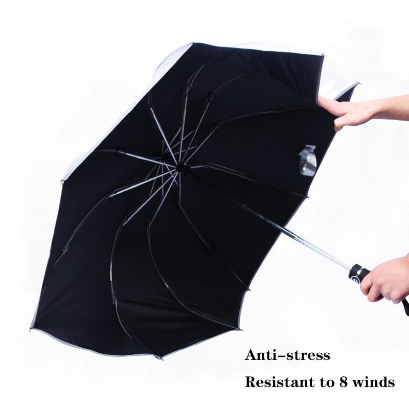 Hot Sell10K Reflective Parapluie Automatic Inverse Umbrella For Car Foldable Umbrella Rain Men Women Black Coating Sun Umbrella