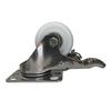 1.5/2-inch 304 Stainless Steel Nylon Furniture Casters with Brake, Silent Swivel White Wheels