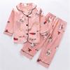 Kids Pajamas Set Girls Printed Long Sleeve Top and Trousers Loungewear Home Wear